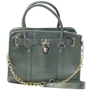 DASEIN Women's Handbag Belted Medium Tote Bag Green Faux Leather